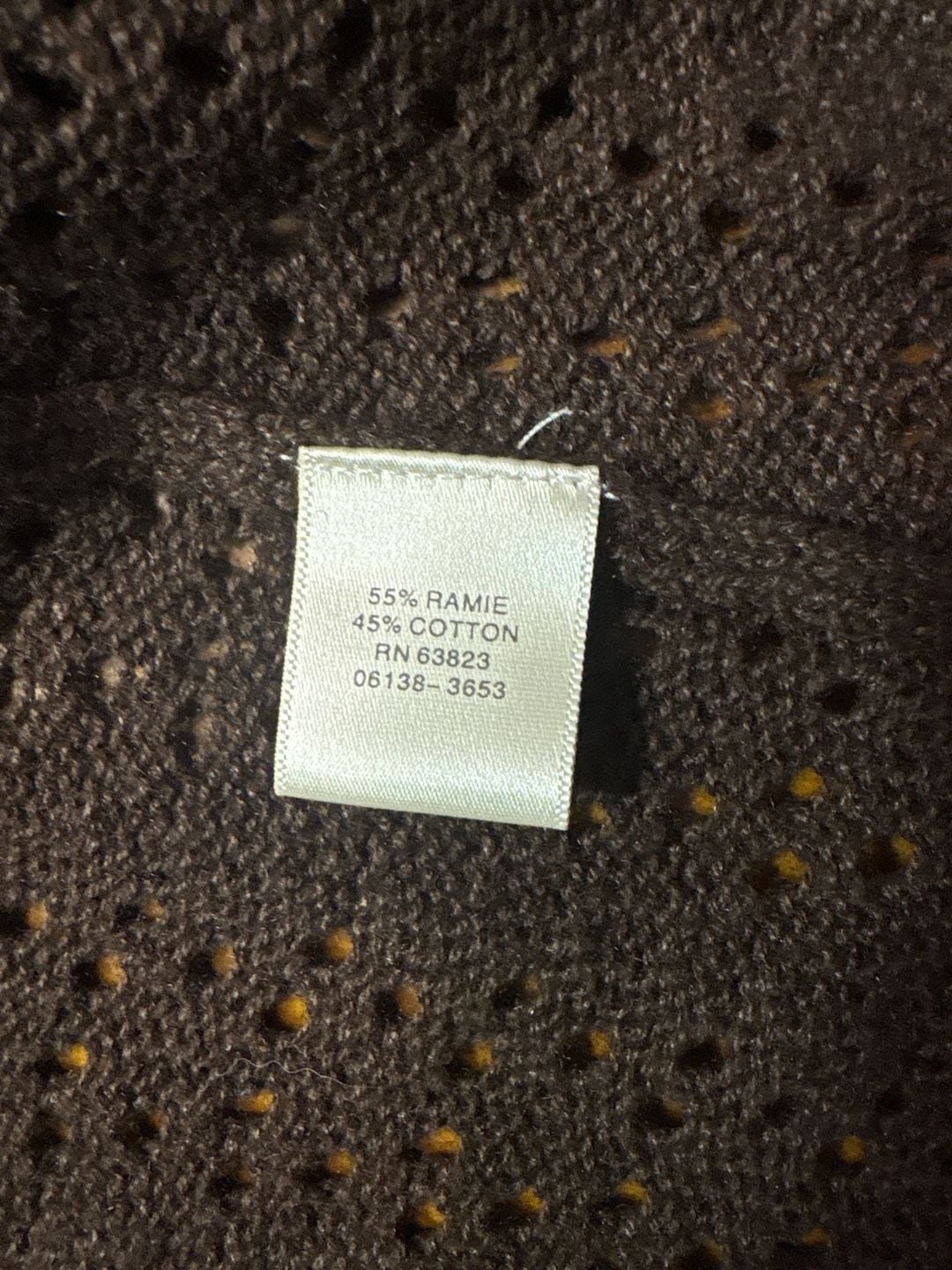 Christopher & Banks Brown Hand Crochet Open Knit Cardigan Sweater XL 3