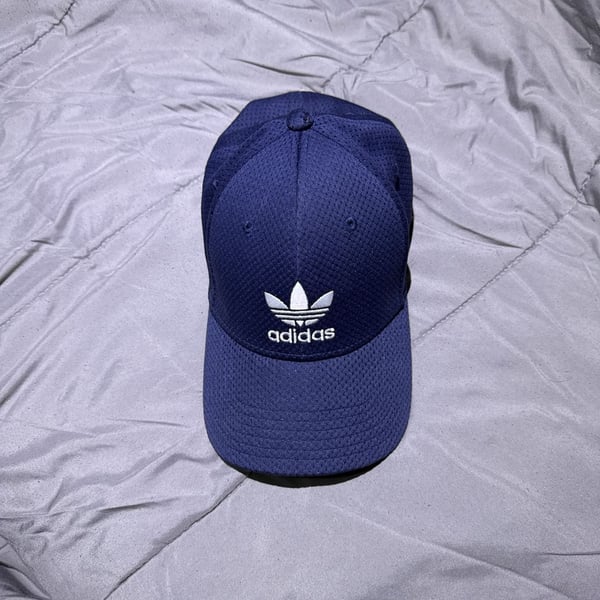 Adidas Originals Night Marine Navy Blue A-Flex Mesh Stretch Fit Trefoil Baseball Cap