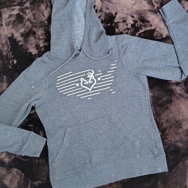 Browning Women's Heathered Charcoal Grey Heart Buck Hoodie
