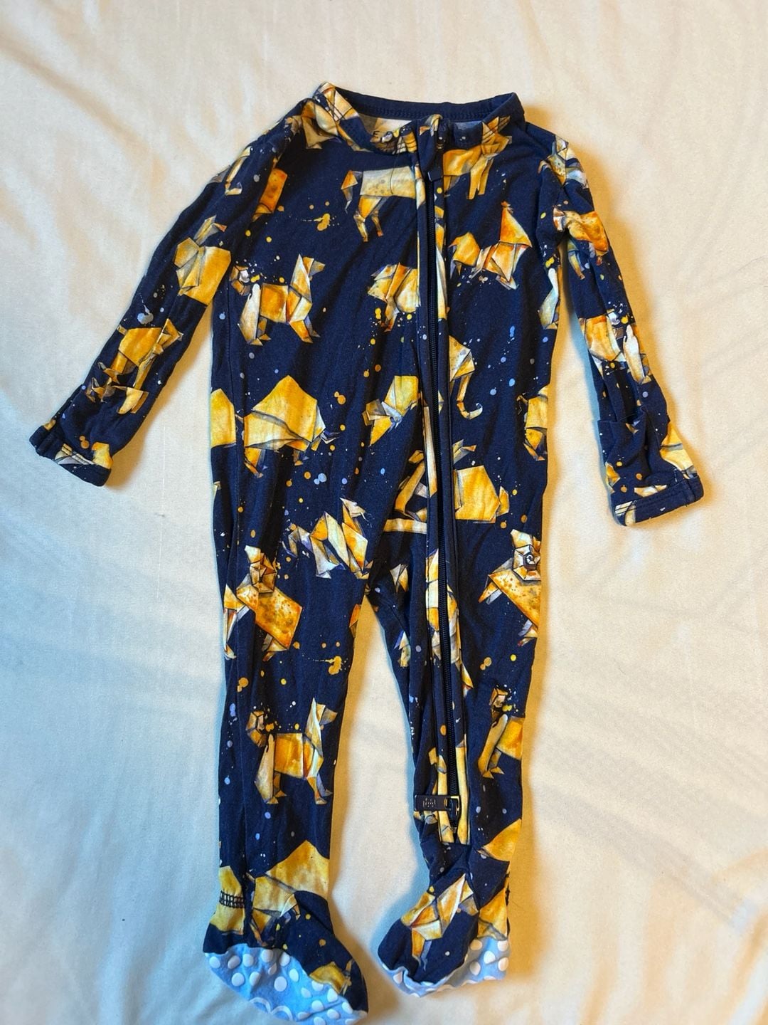 Little Bum Bums 0-3 Months Origami Fox Bamboo Pajamas 2