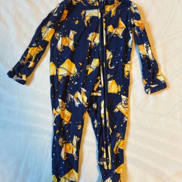 Little Bum Bums 0-3 Months Origami Fox Bamboo Pajamas