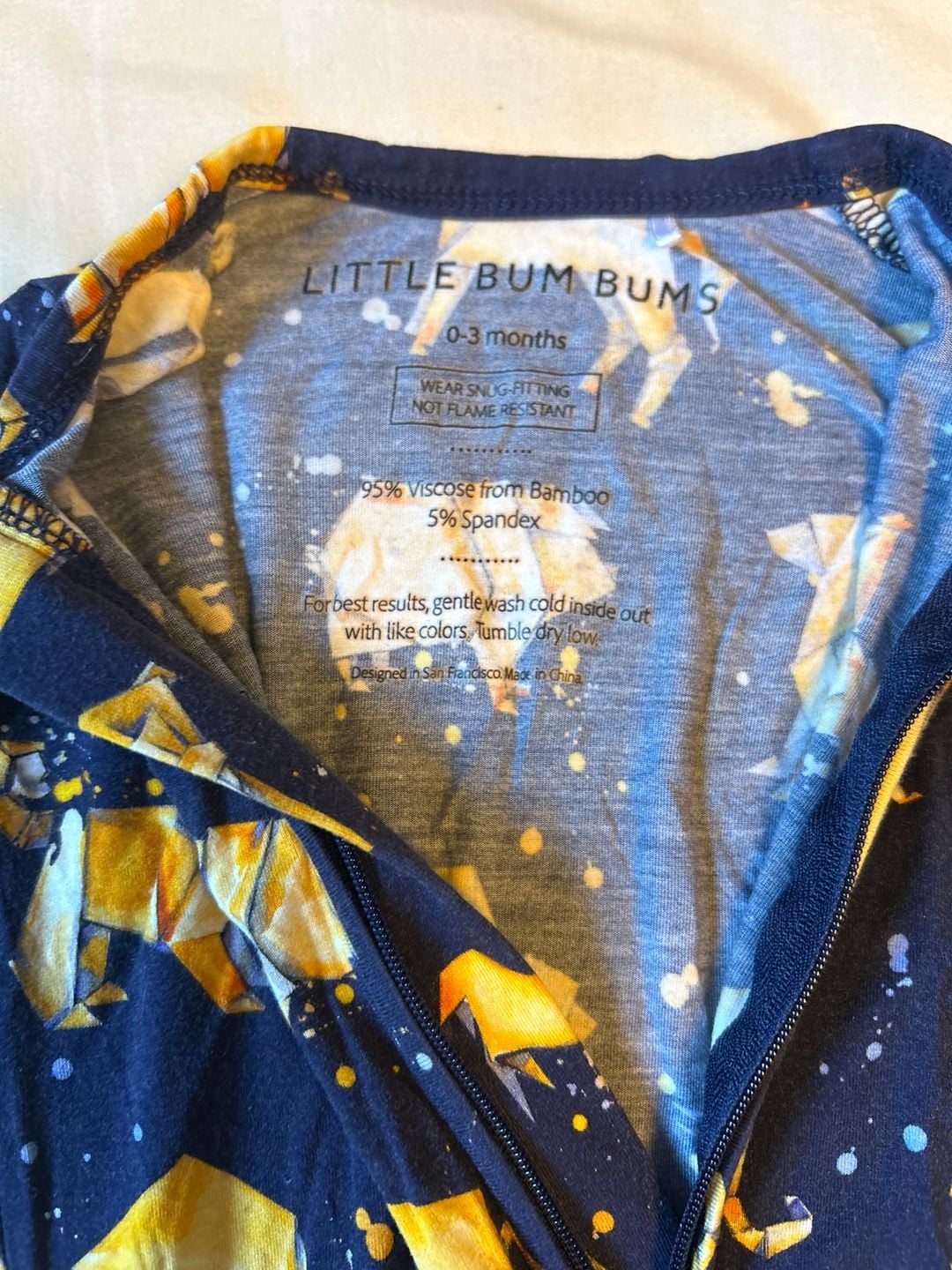 Little Bum Bums 0-3 Months Origami Fox Bamboo Pajamas 6