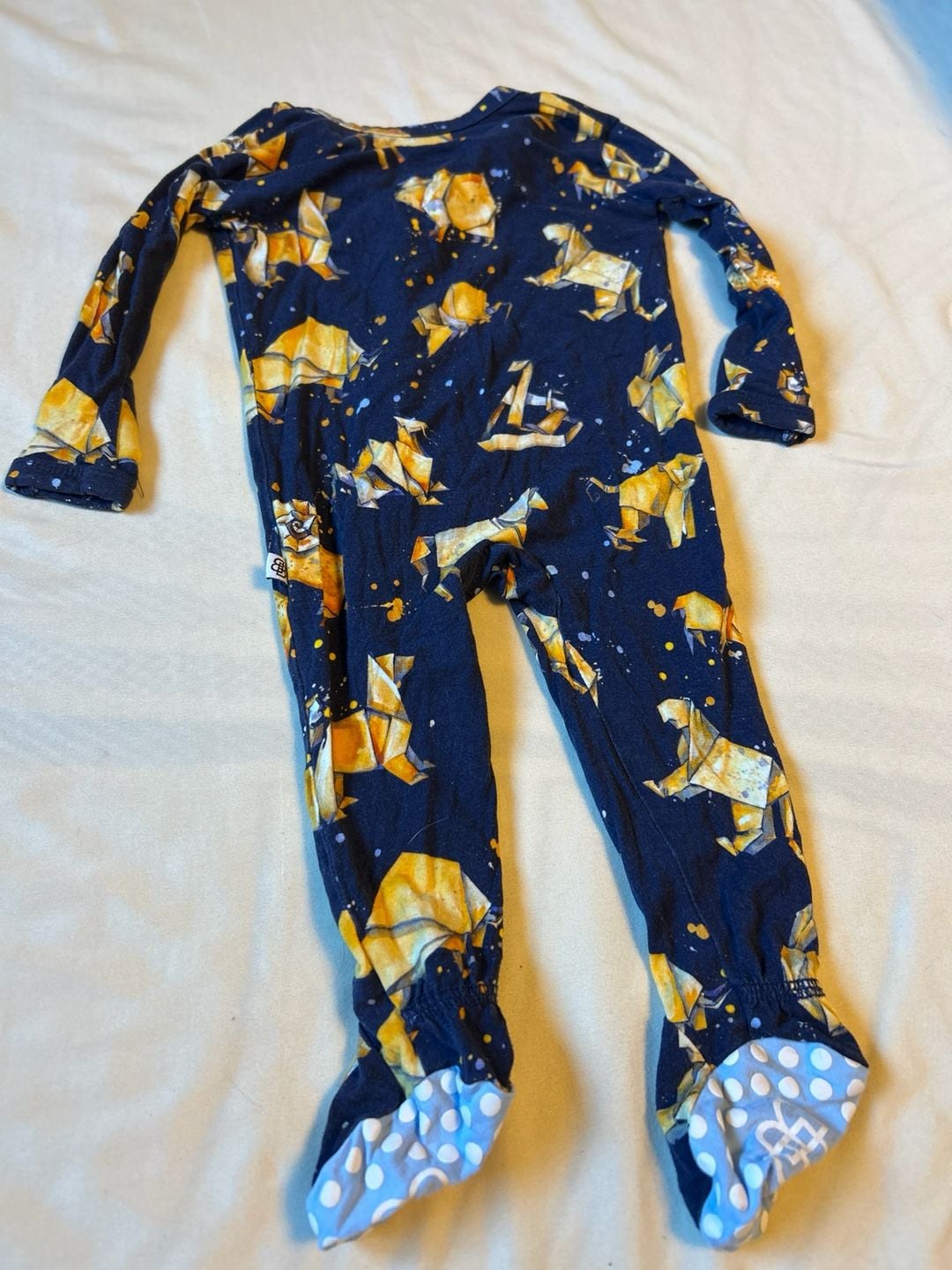 Little Bum Bums 0-3 Months Origami Fox Bamboo Pajamas 8