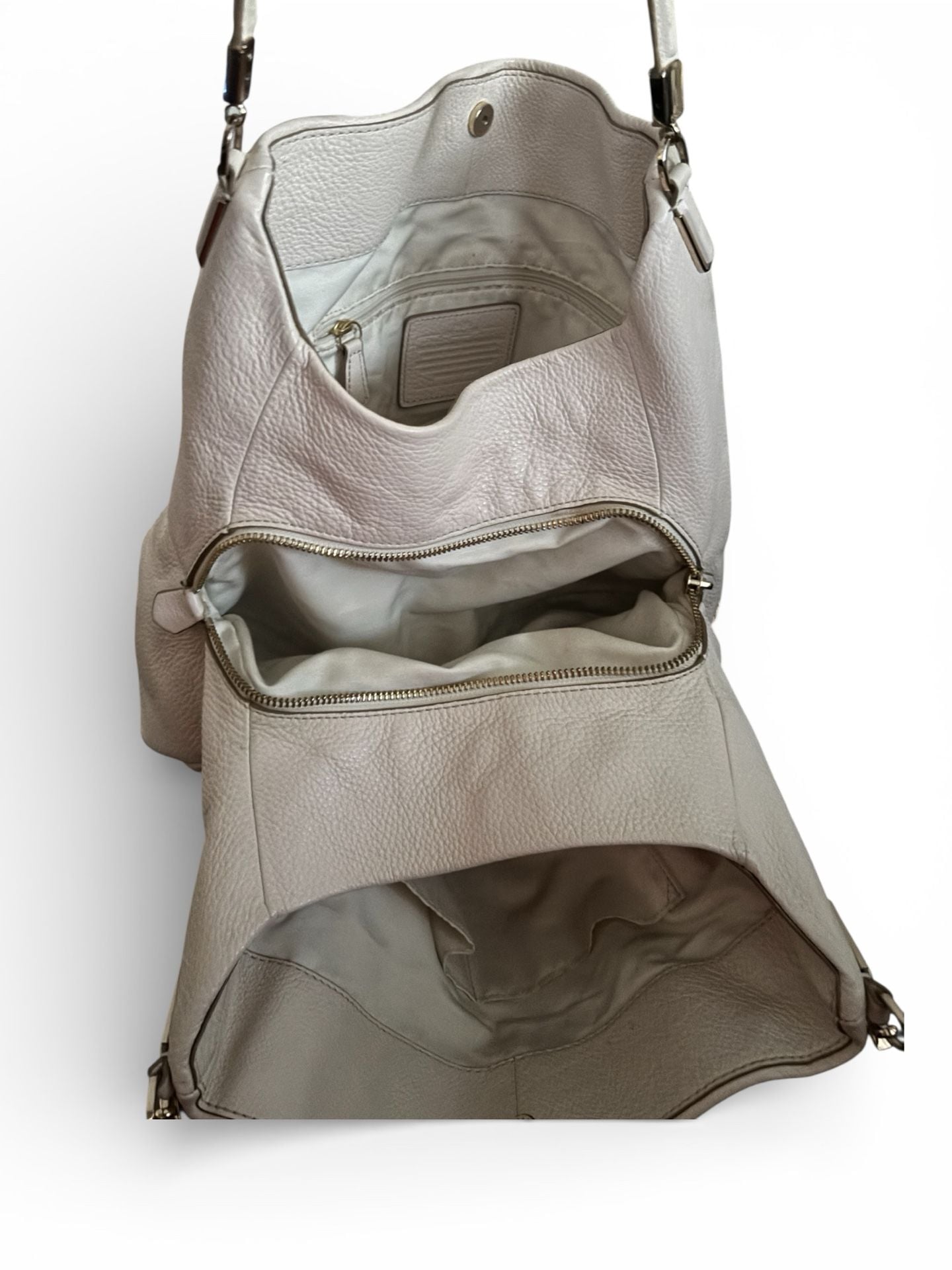 Coach Madison Phoebe Shoulder Bag in Ivory Pebbled Leather 8