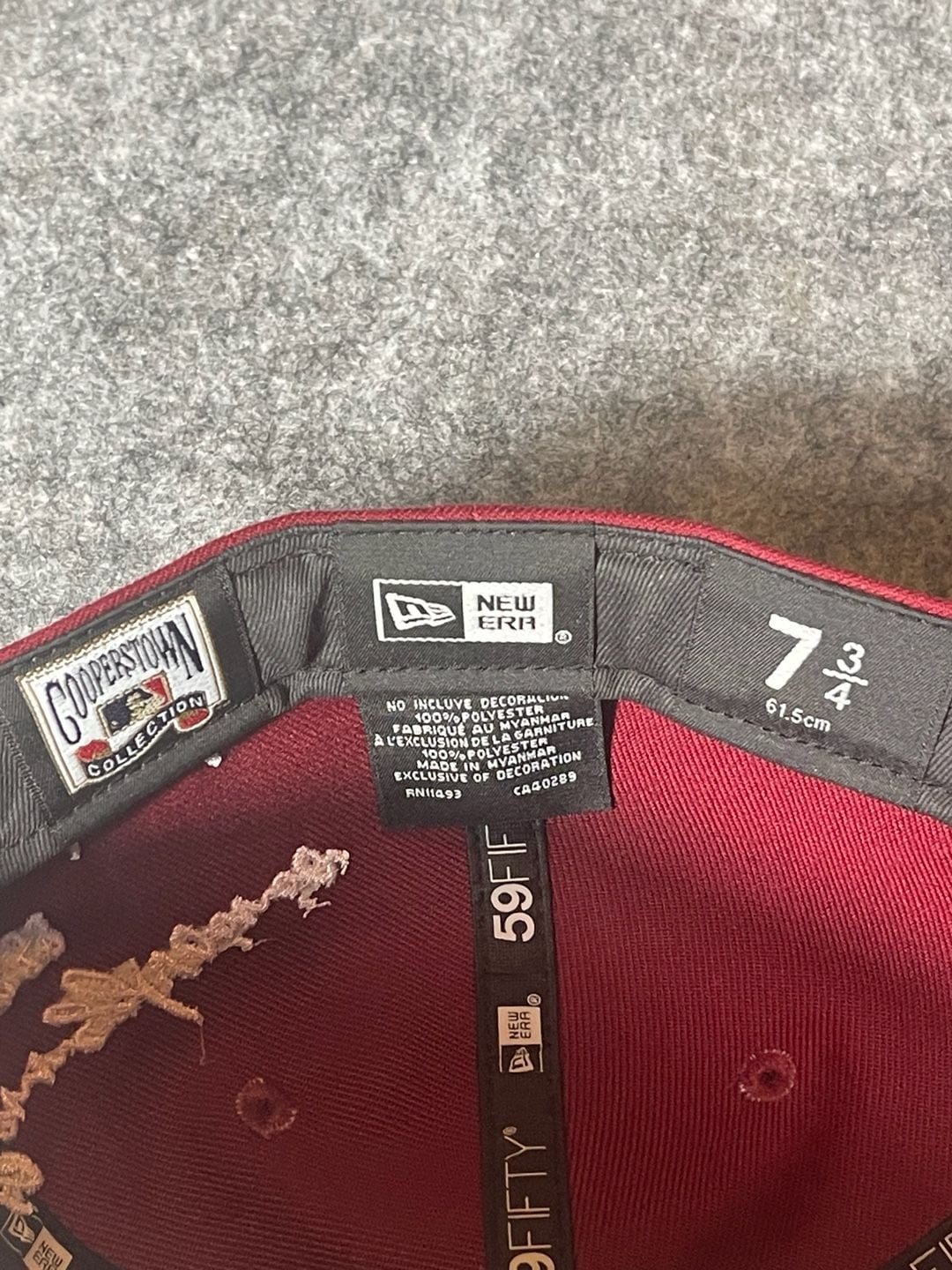 New Era Philadelphia Phillies 59FIFTY Size 7 3/4 Fitted Hat Maroon 6