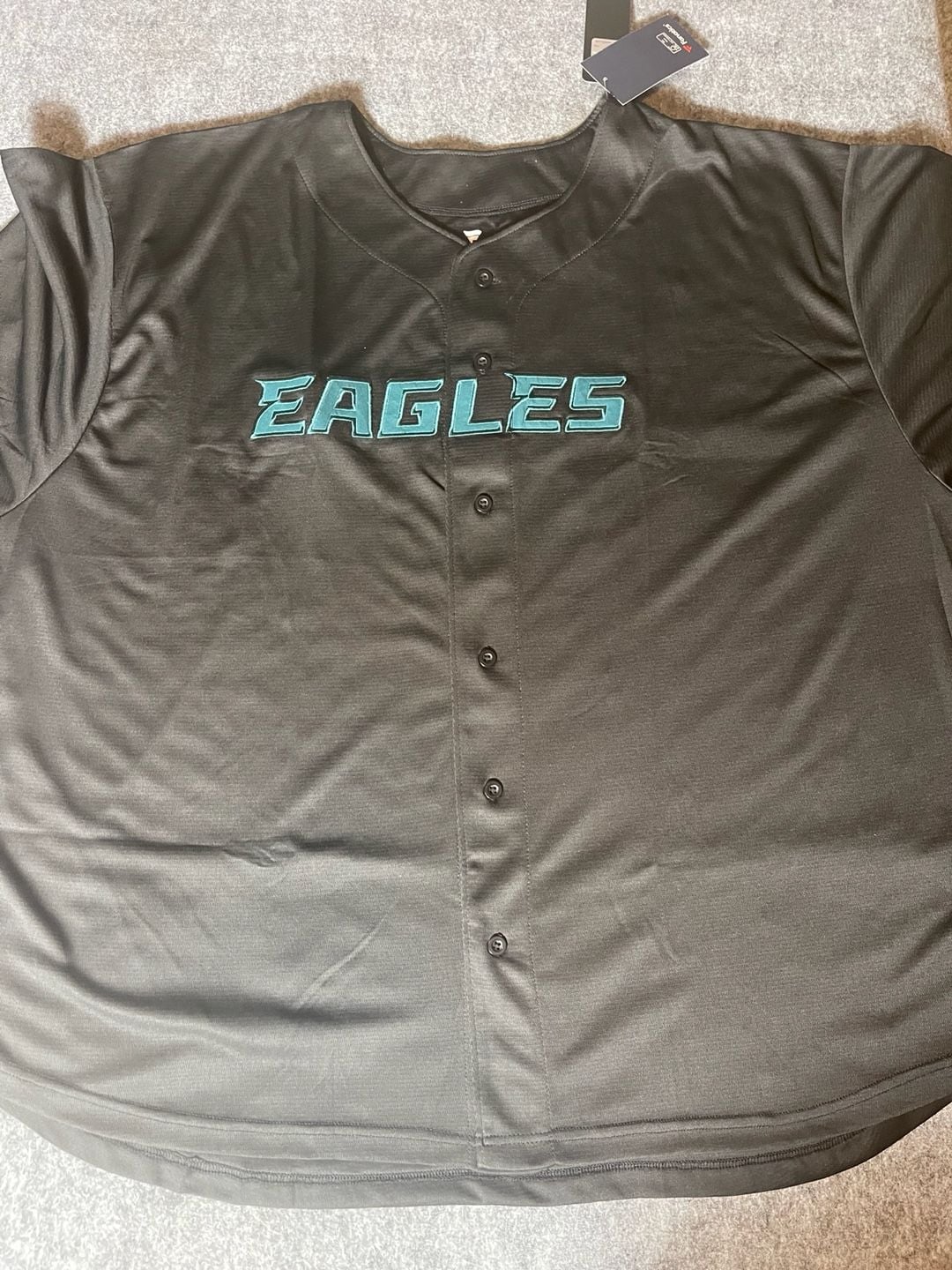 Mens Fanatics Philadelphia Eagles NFL Jalen Hurts #1 Button Up 4XL Black Jersey 2