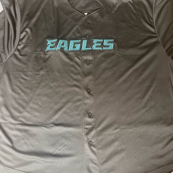 Mens Fanatics Philadelphia Eagles NFL Jalen Hurts #1 Button Up 4XL Black Jersey