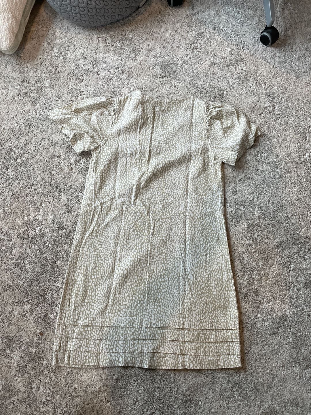 Nicole Miller Women's Linen all over pattern Dress White Beige Blend 6