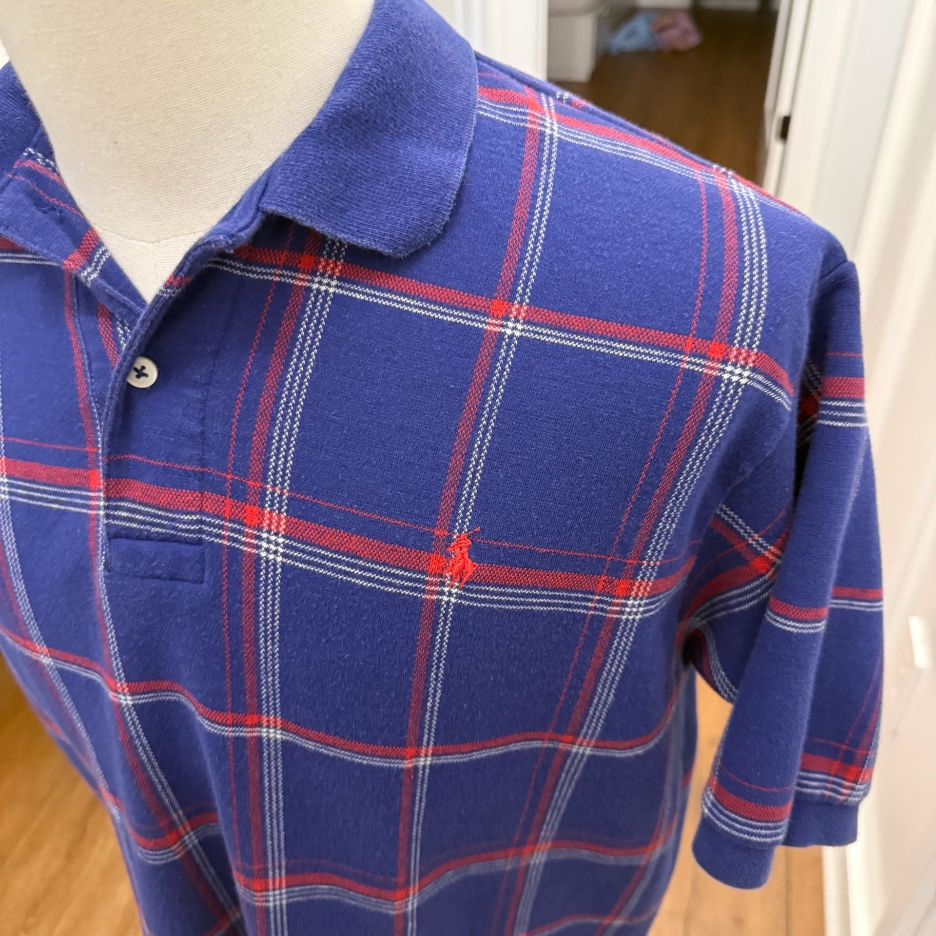 Vintage 90s Polo Ralph Lauren Made in USA Plaid Polo Shirt Size Large 4