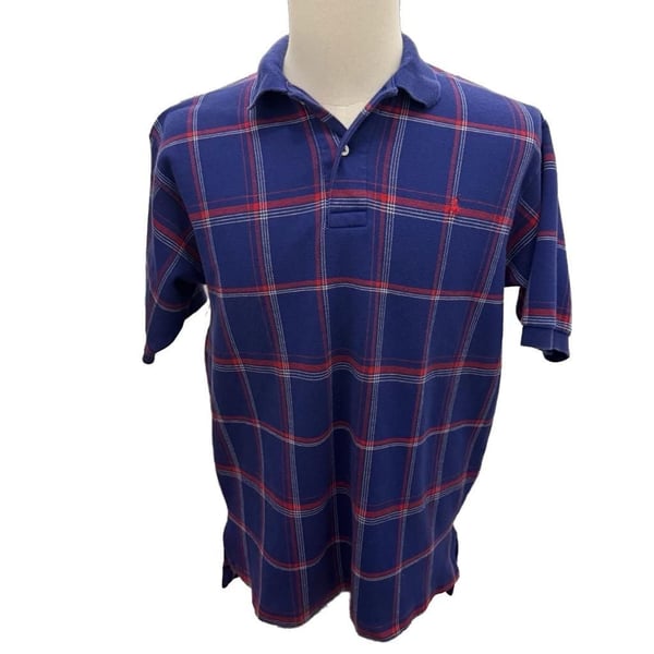 Vintage 90s Polo Ralph Lauren Made in USA Plaid Polo Shirt Size Large
