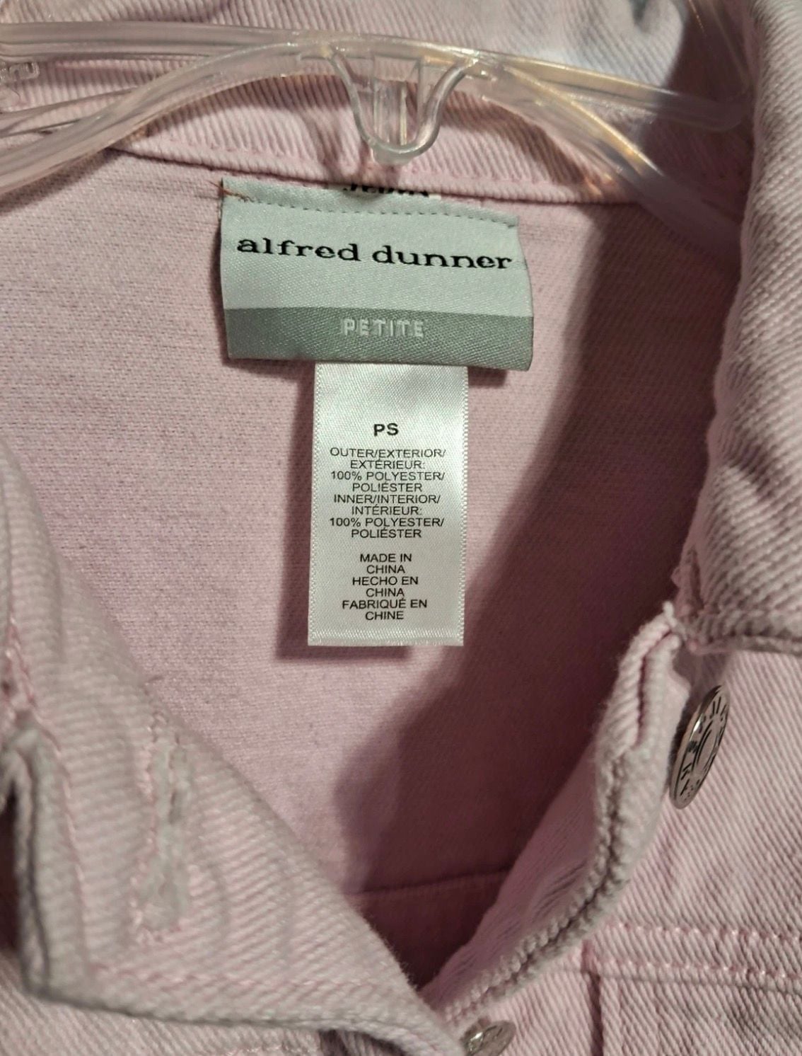 Alfred Dunner Petite Pink Reworked Cropped Denim Jacket with Guns N' Roses Back Patch 4
