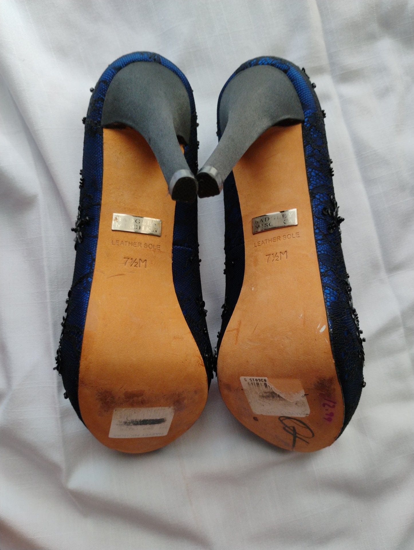 Badgley Mischka Royal Blue Lace Sequin Pumps Size 7.5 - (RUNS SMALL - Fits 6.5/7) 8
