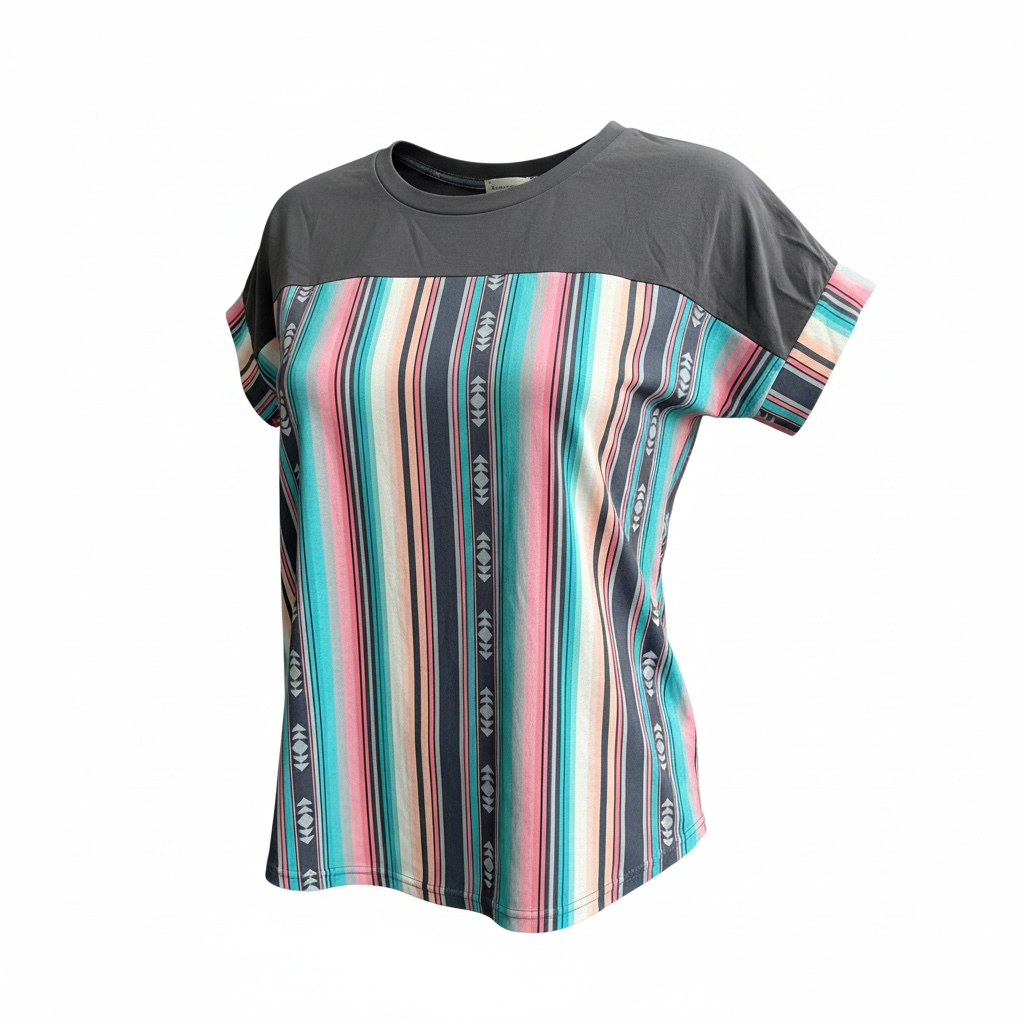 Striped Short Sleeve Top 2