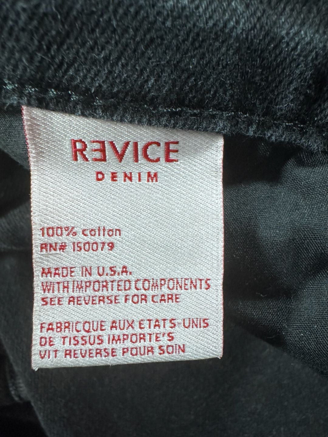 Revice Denim Black Cross-Front V-Waist Straight Leg Jeans 4