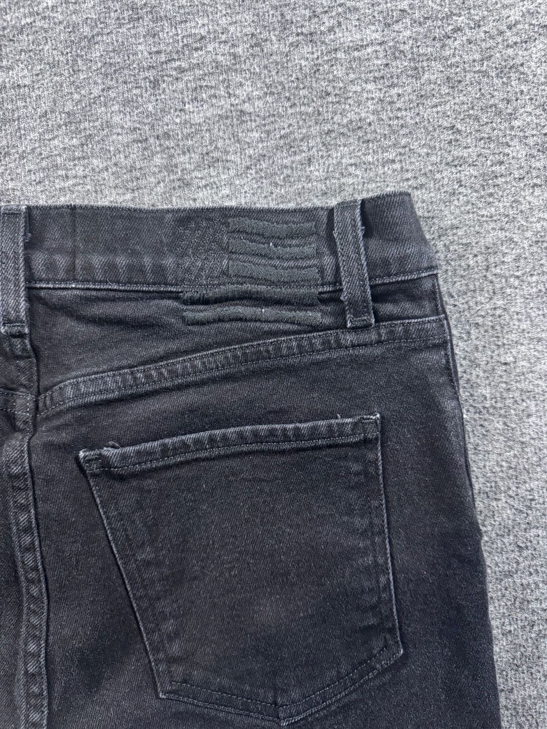 Revice Denim Black Cross-Front V-Waist Straight Leg Jeans 7