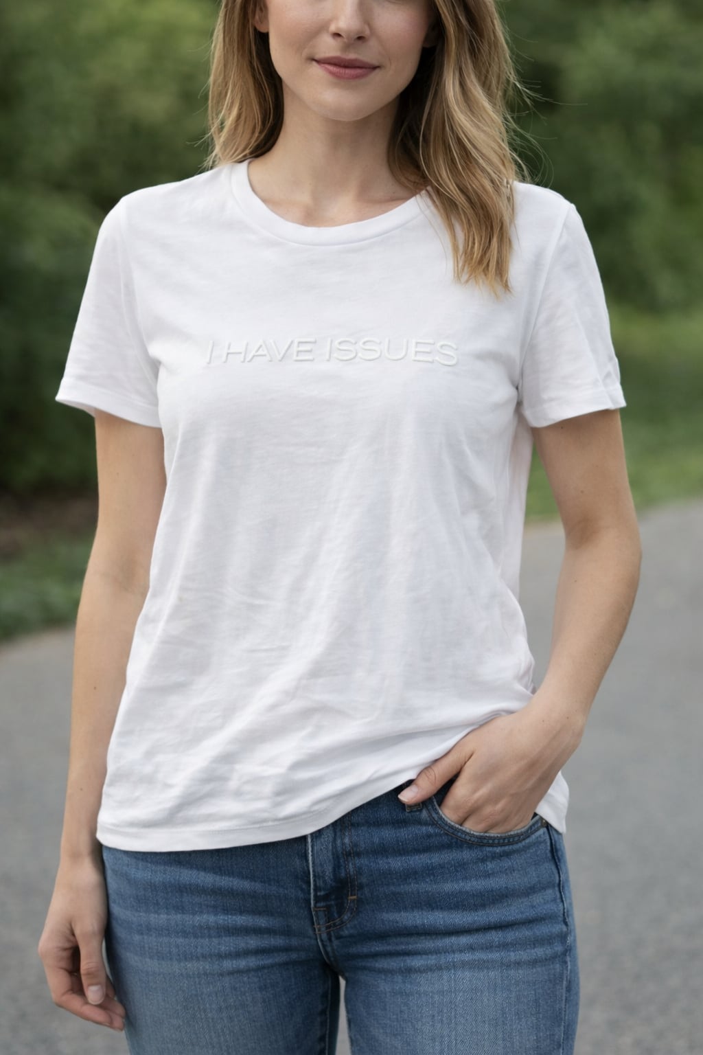 Kenneth Cole New York I HAVE ISSUES Embossed Logo T-Shirt Large 2