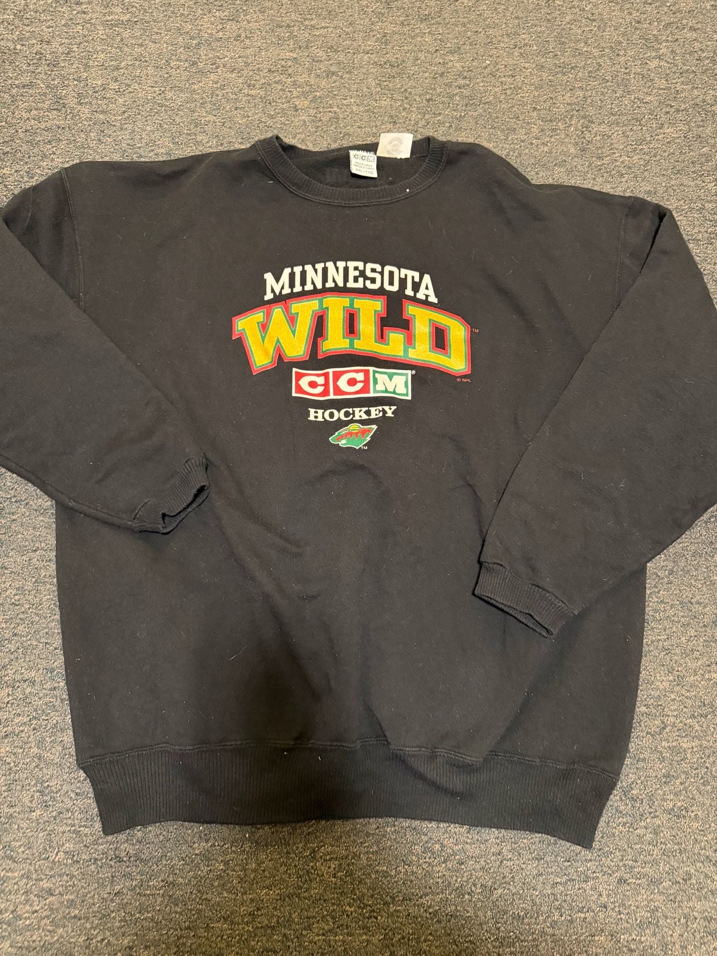 Vintage CCM Minnesota Wild NHL Center Ice Authentic Crewneck Sweatshirt XXL 2