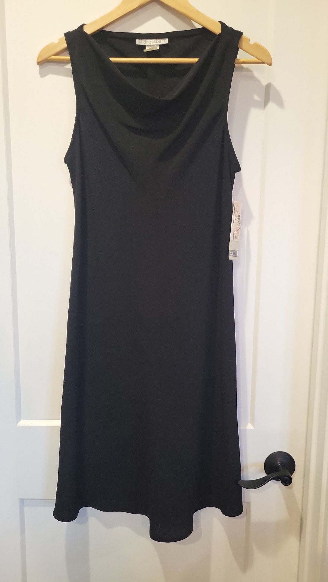 Vintage Dressbarn Women's Size 14 Sleeveless Cowl Neck Stretch Knit Little Black Dress NWT 2