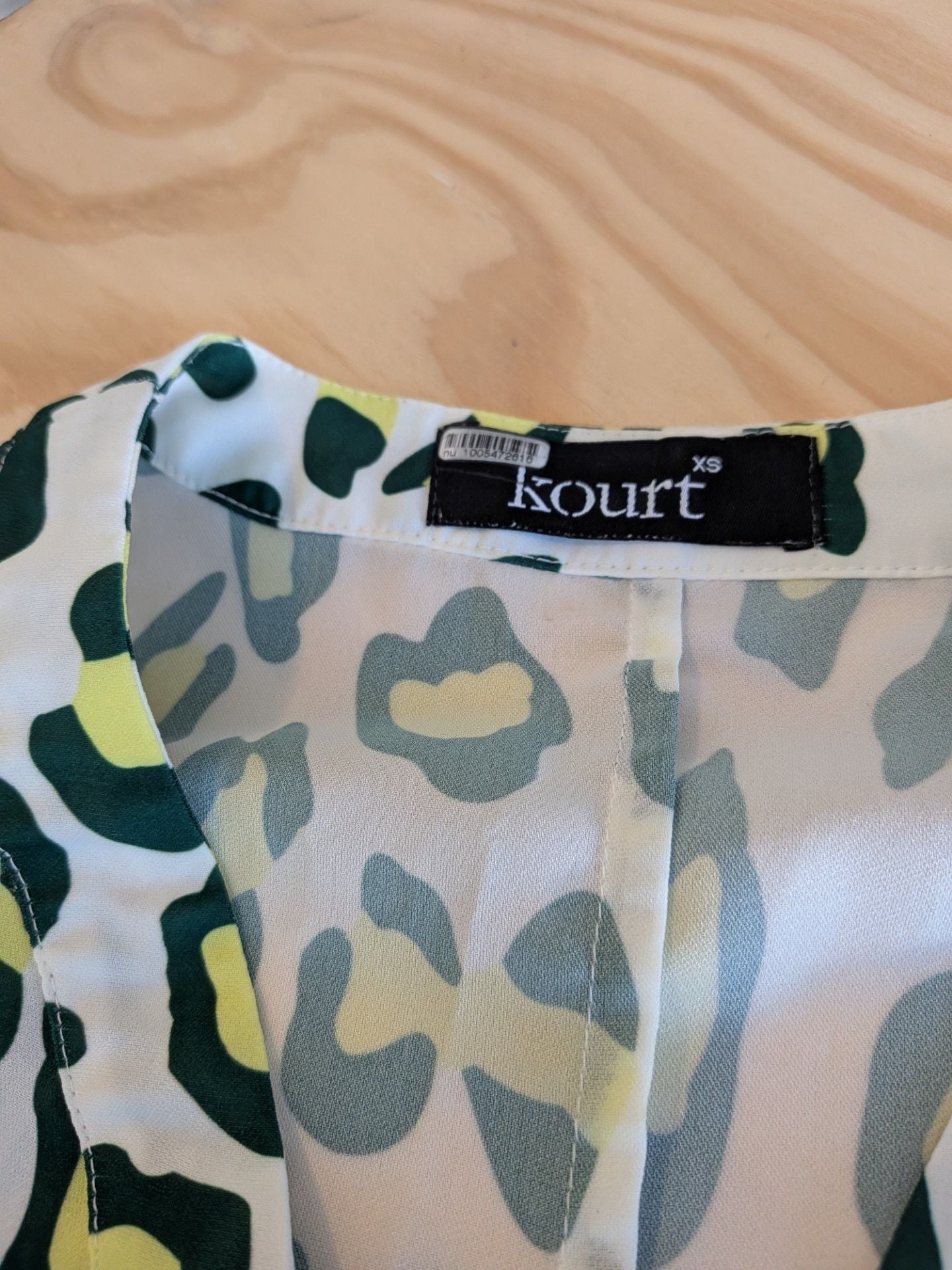 Kourt Green Leopard Print Button-Down Tie-Waist Midi Dress, Size XS 6