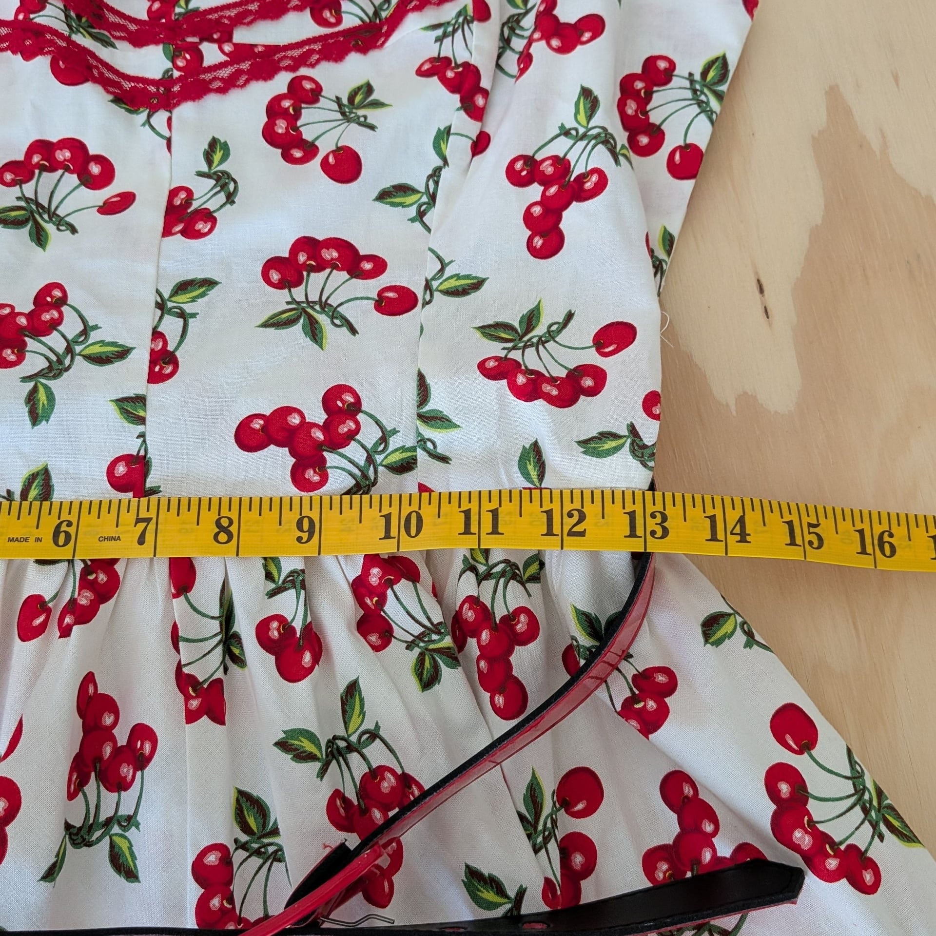 Bernie Dexter Antonella Cherry Print Swing Dress with Belt, Size XL 7