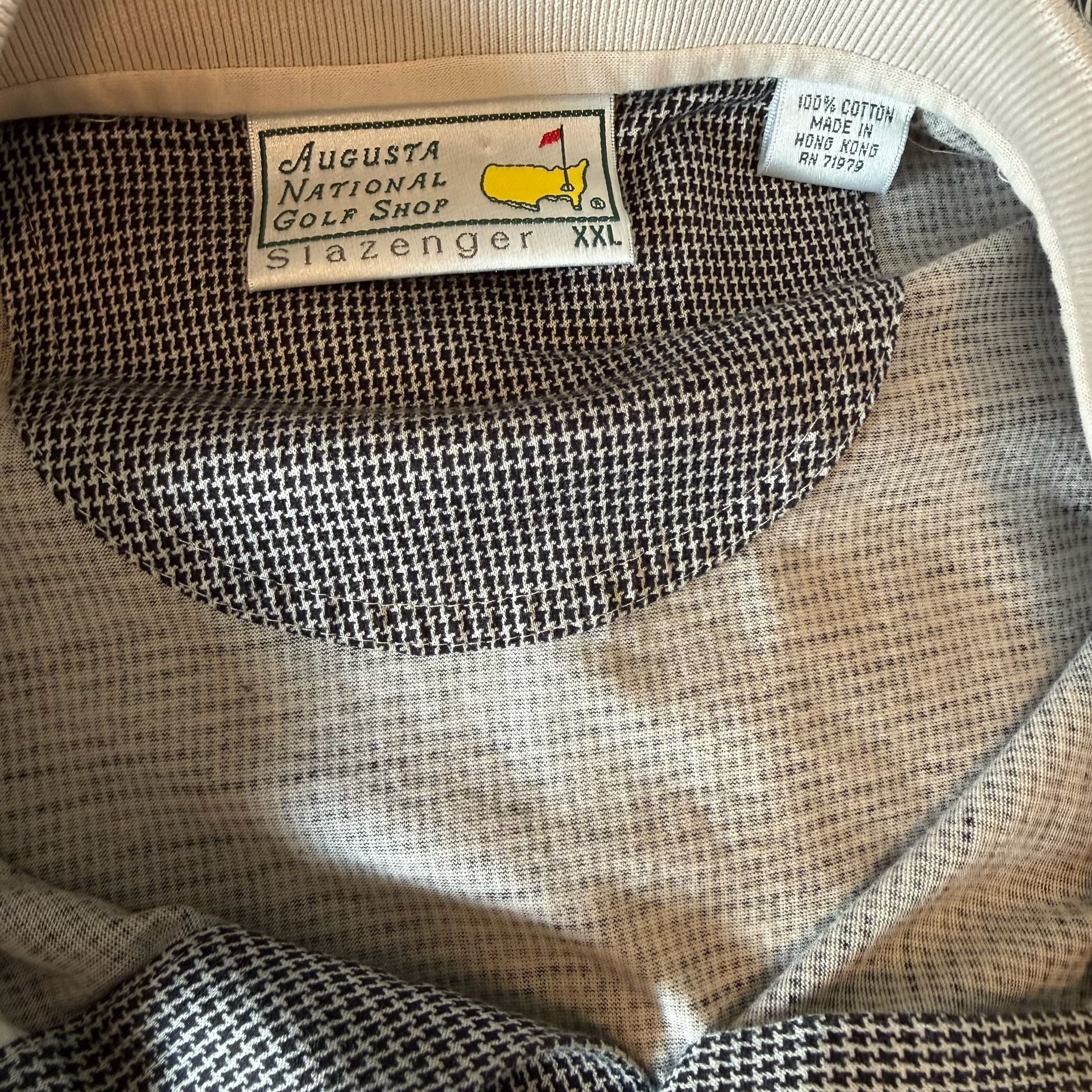 Vintage Slazenger Augusta National Golf Shop Masters Polo Shirt XXL Houndstooth 5