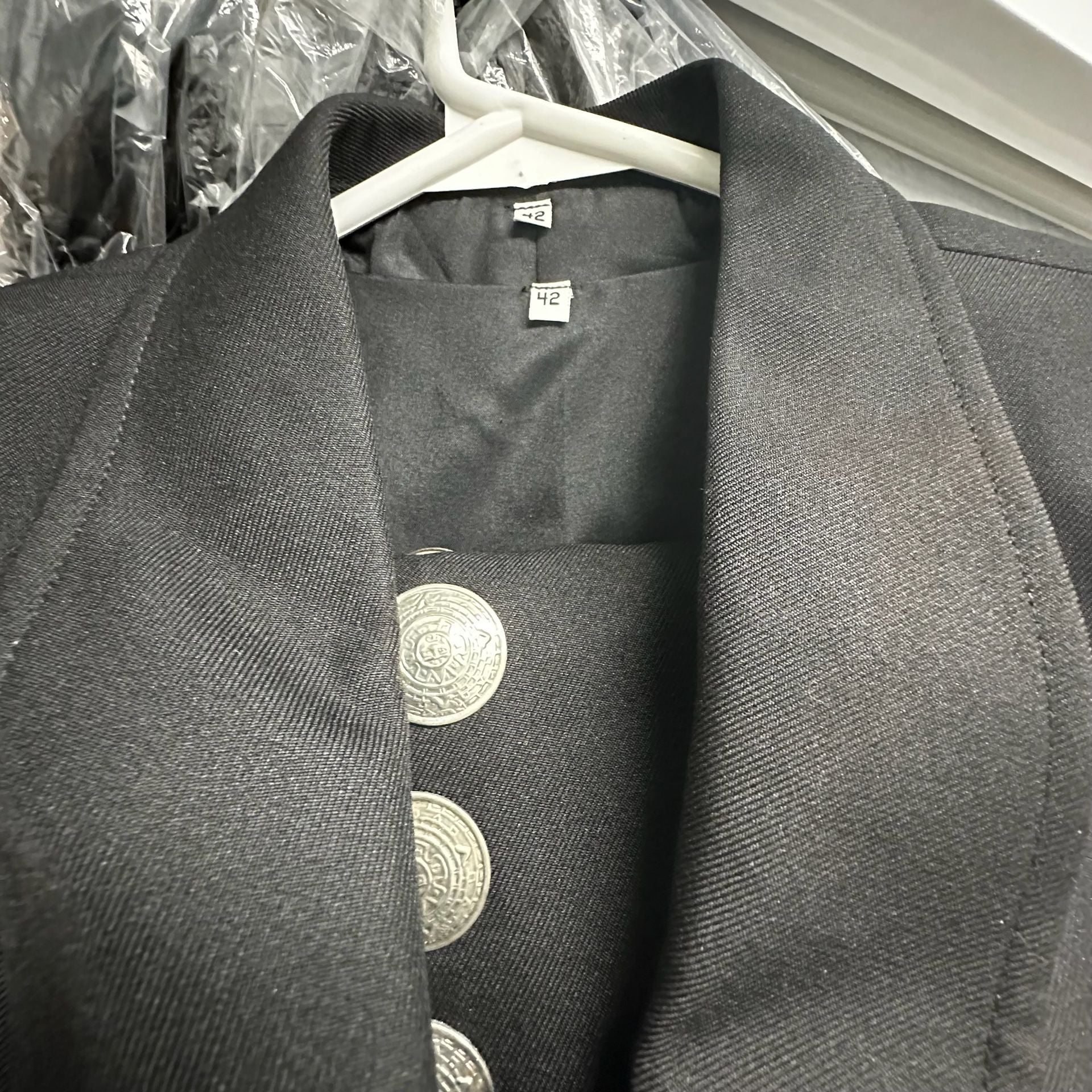 Mexican Authentic Charro Suit with Silver Aztec Calendar Ornaments 3