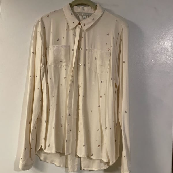 LC Lauren Conrad Ditsy Floral Embroidered Button Down Shirt