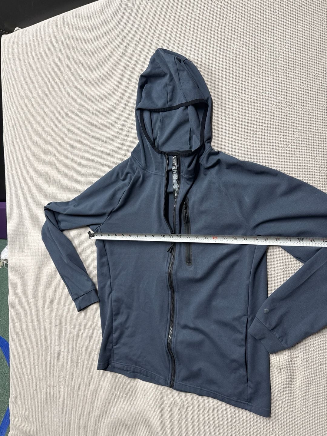 Apana Men's Luxe Premium Stretch Full Zip Hoodie Jacket Blue Size Large 4
