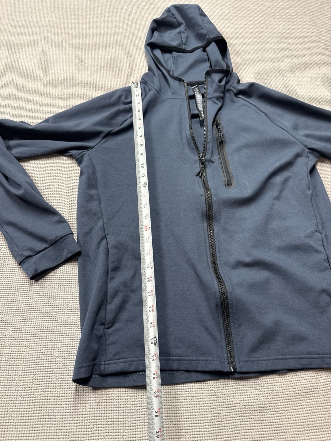 Apana Men's Luxe Premium Stretch Full Zip Hoodie Jacket Blue Size Large 7