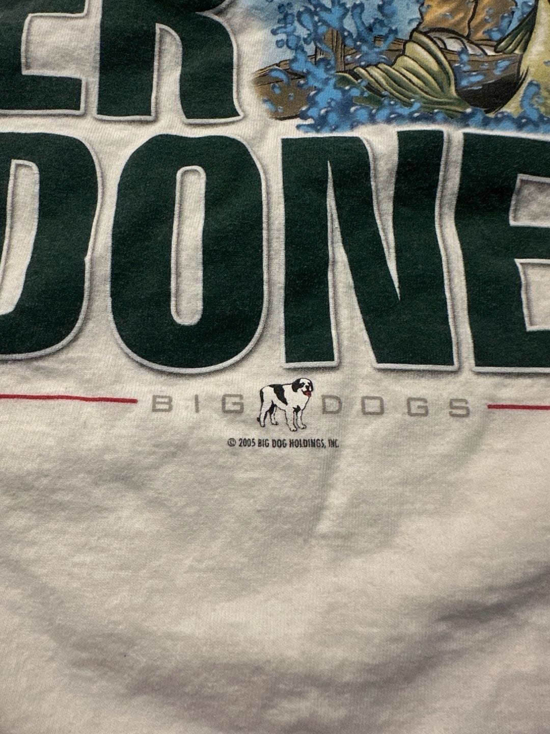 Vintage 2005 Big Dogs “Get Er Done!” Fishing Bass Funny Graphic Tee 4