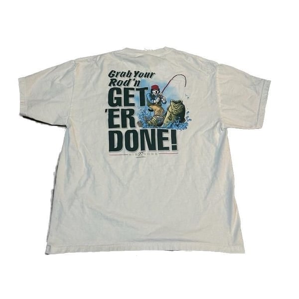 Vintage 2005 Big Dogs “Get Er Done!” Fishing Bass Funny Graphic Tee