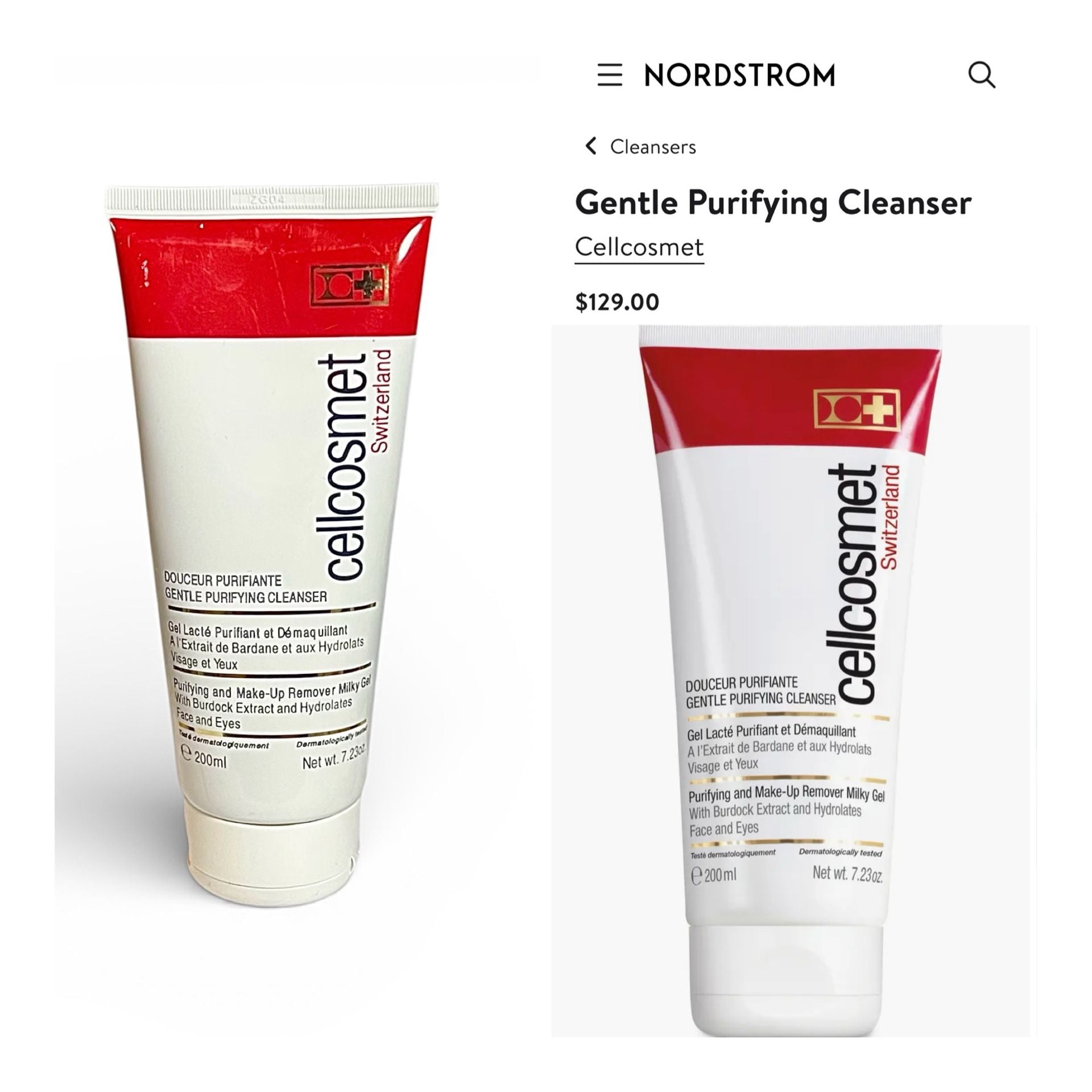 Cellcosmet Gentle Purifying Cleanser and Makeup Remover Milky Gel 200ml. NEW. MSRP$135 1