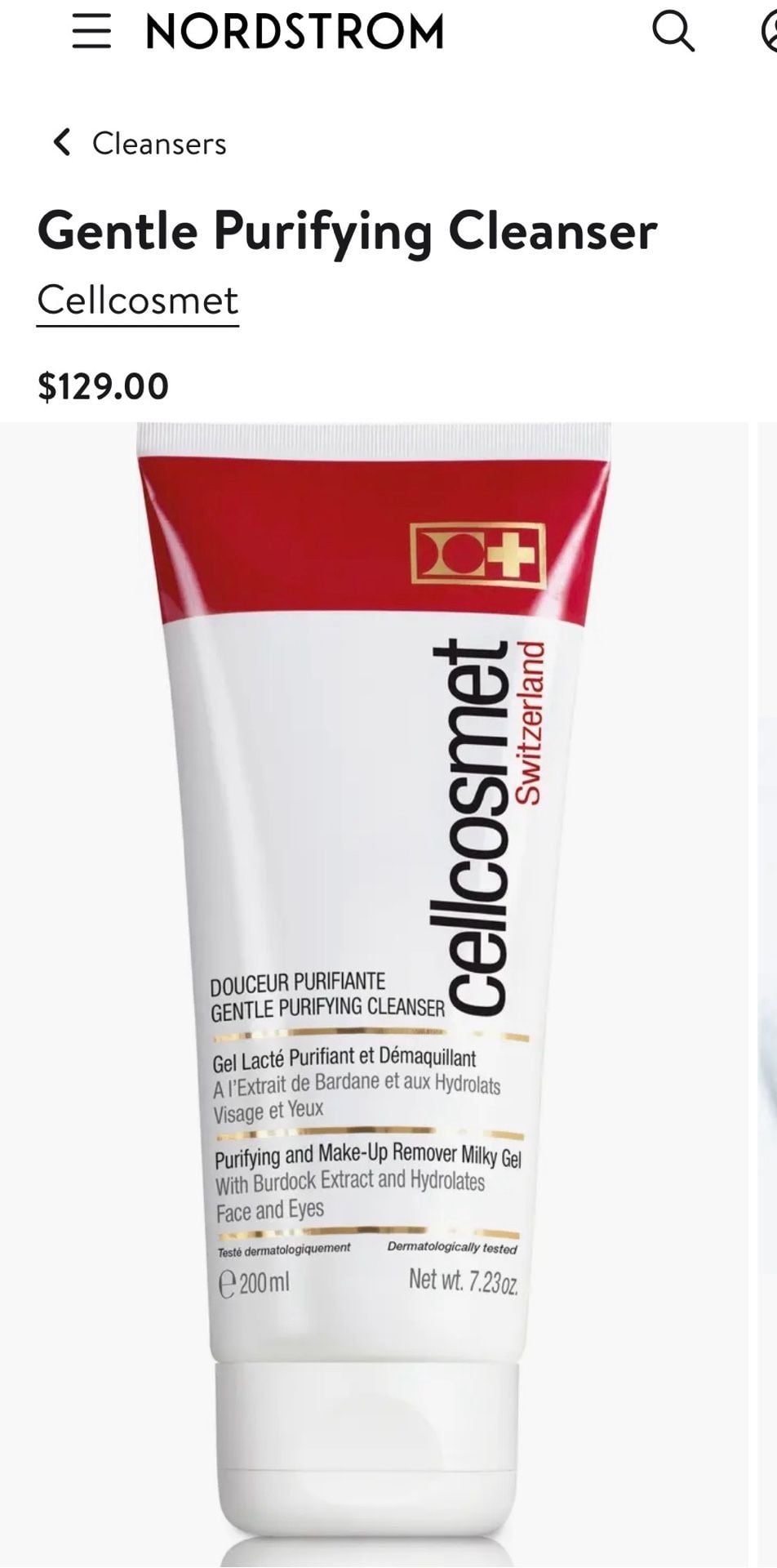 Cellcosmet Gentle Purifying Cleanser and Makeup Remover Milky Gel 200ml. NEW. MSRP$135 2