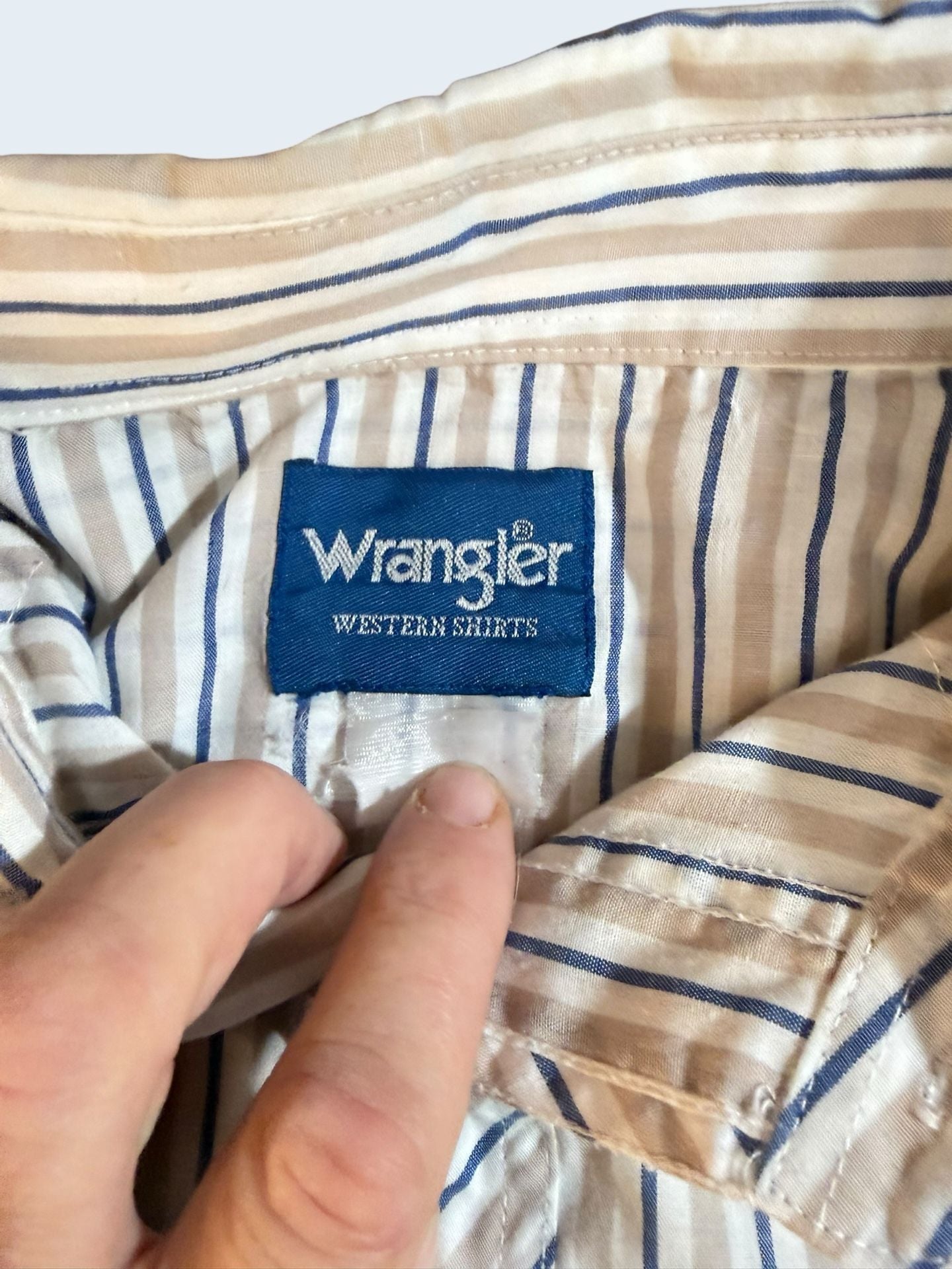 Vintage Wrangler Striped Western Pearl Snap Long Sleeve Shirt 4