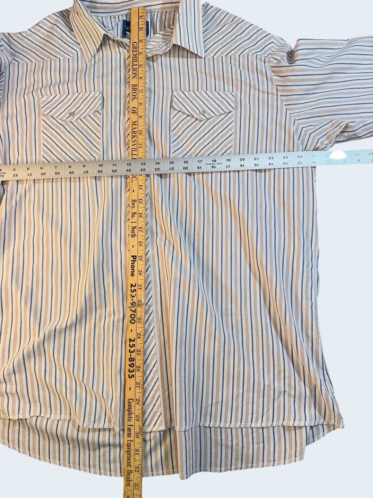 Vintage Wrangler Striped Western Pearl Snap Long Sleeve Shirt 5