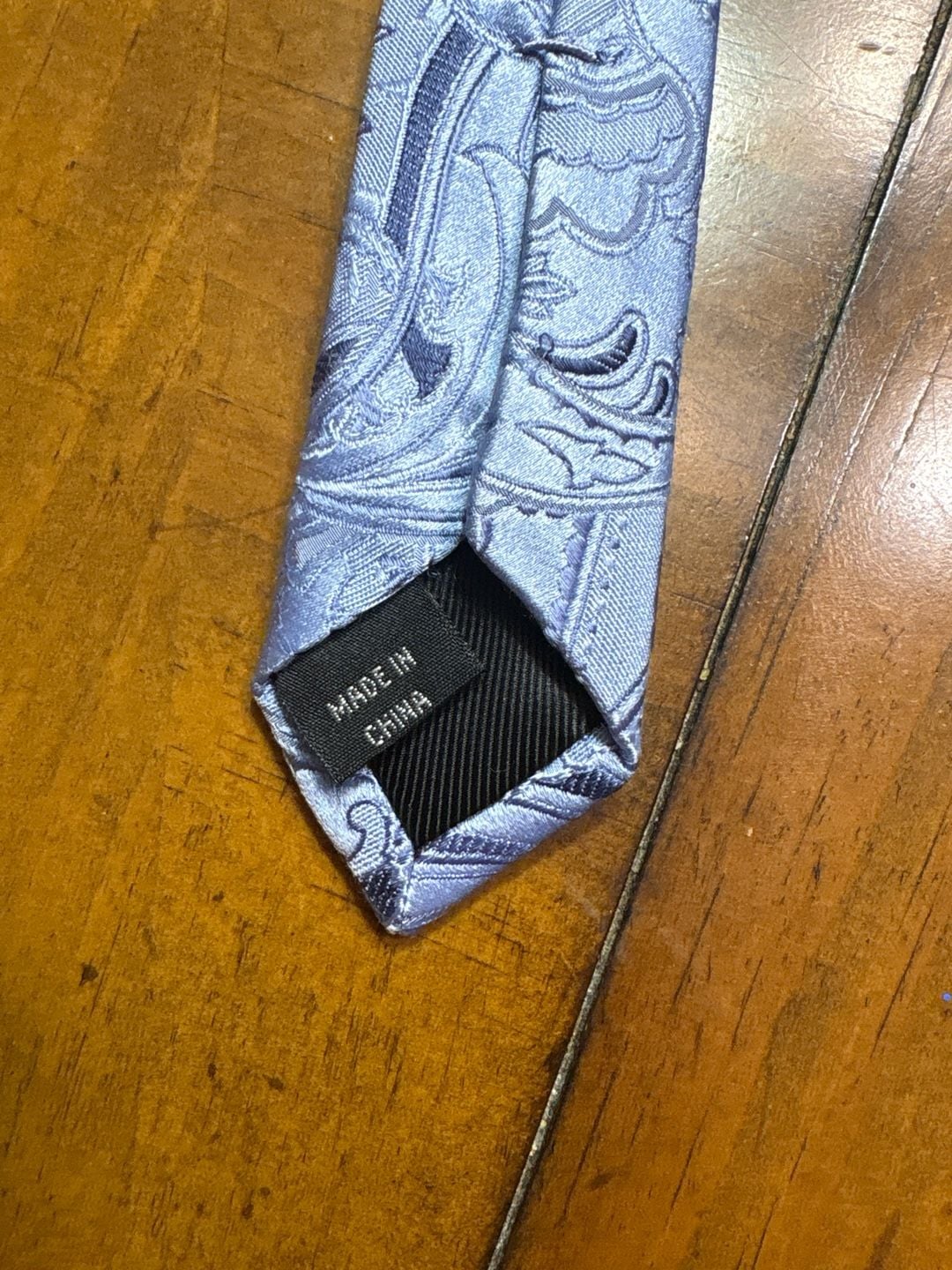 Madison Light Blue Paisley Silk Blend Men's Jacquard Neck Tie 2