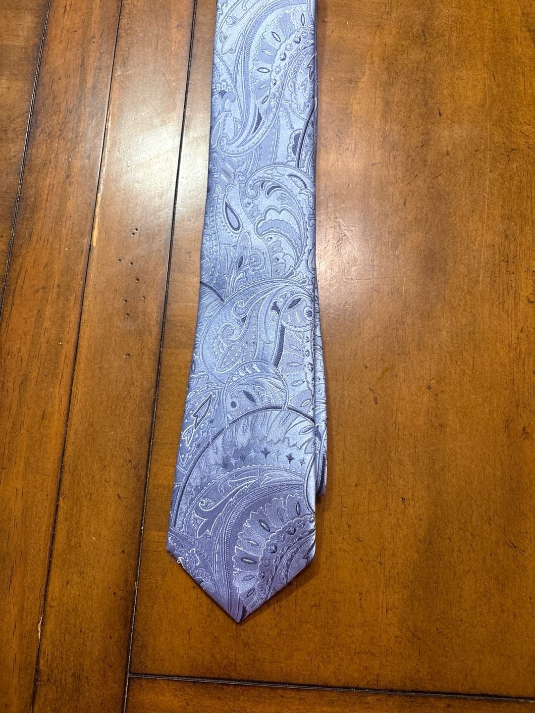 Madison Light Blue Paisley Silk Blend Men's Jacquard Neck Tie 3