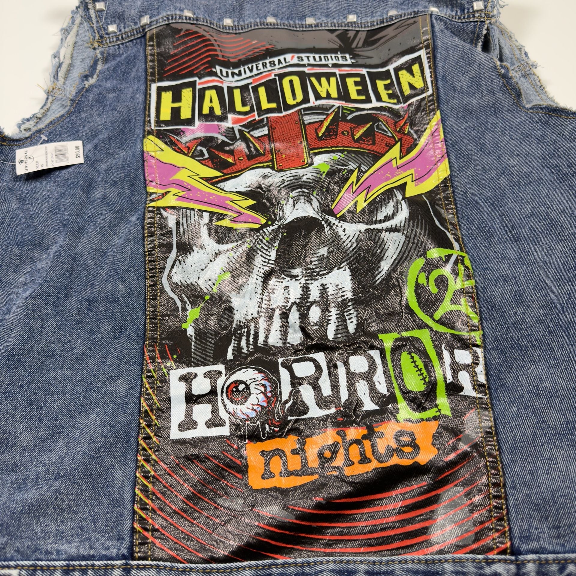 XS Punk Denim Vest Halloween Horror Nights Universal Studios Men/Women 9