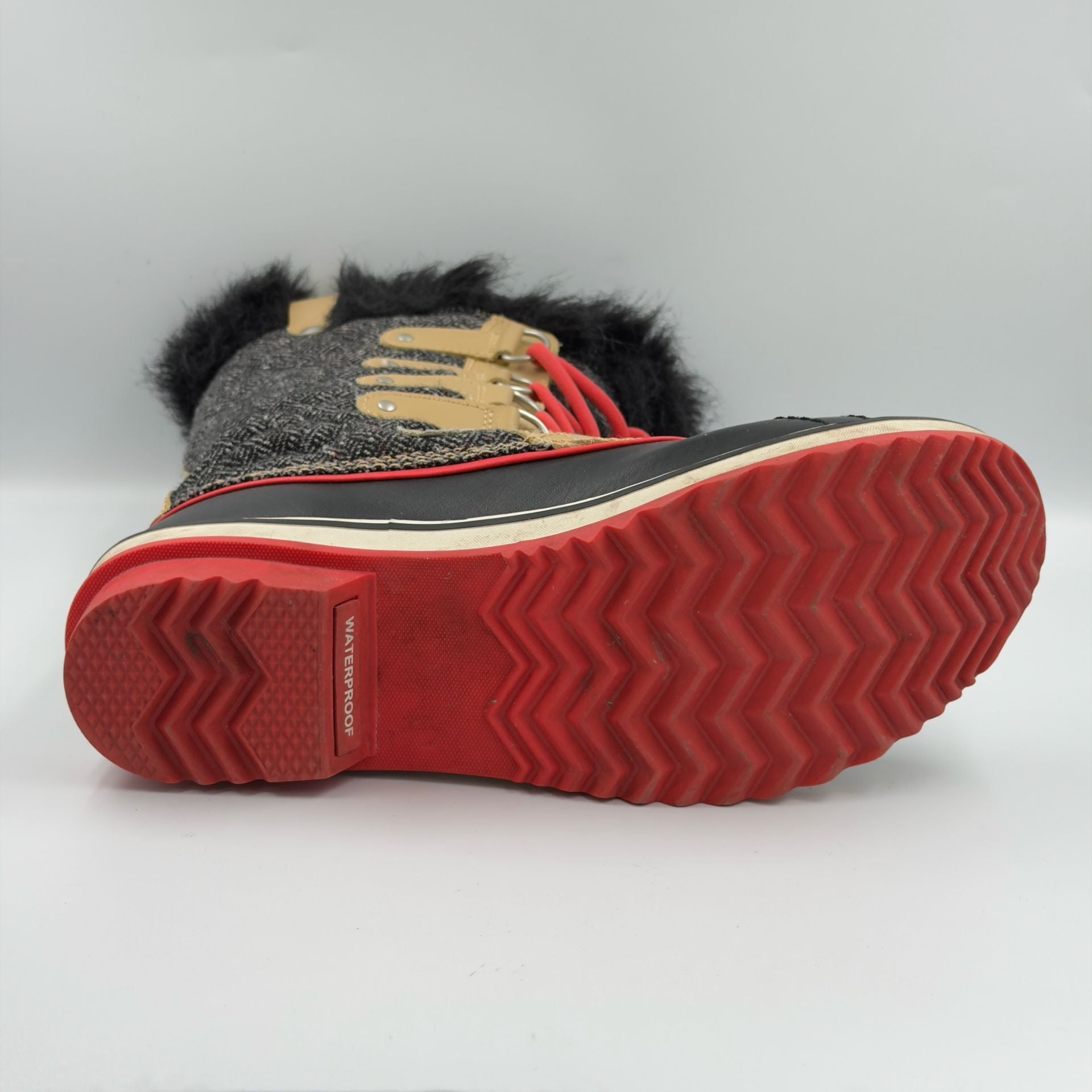 Sorel Women's Tofino Herringbone Waterproof Winter Boots Black Red NL2012-373 3