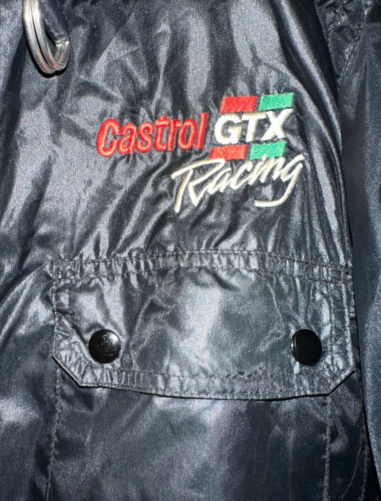 Vintage 80s Castrol GTX Racing Rockingham Dragway Winner Bomber Jacket XL 4