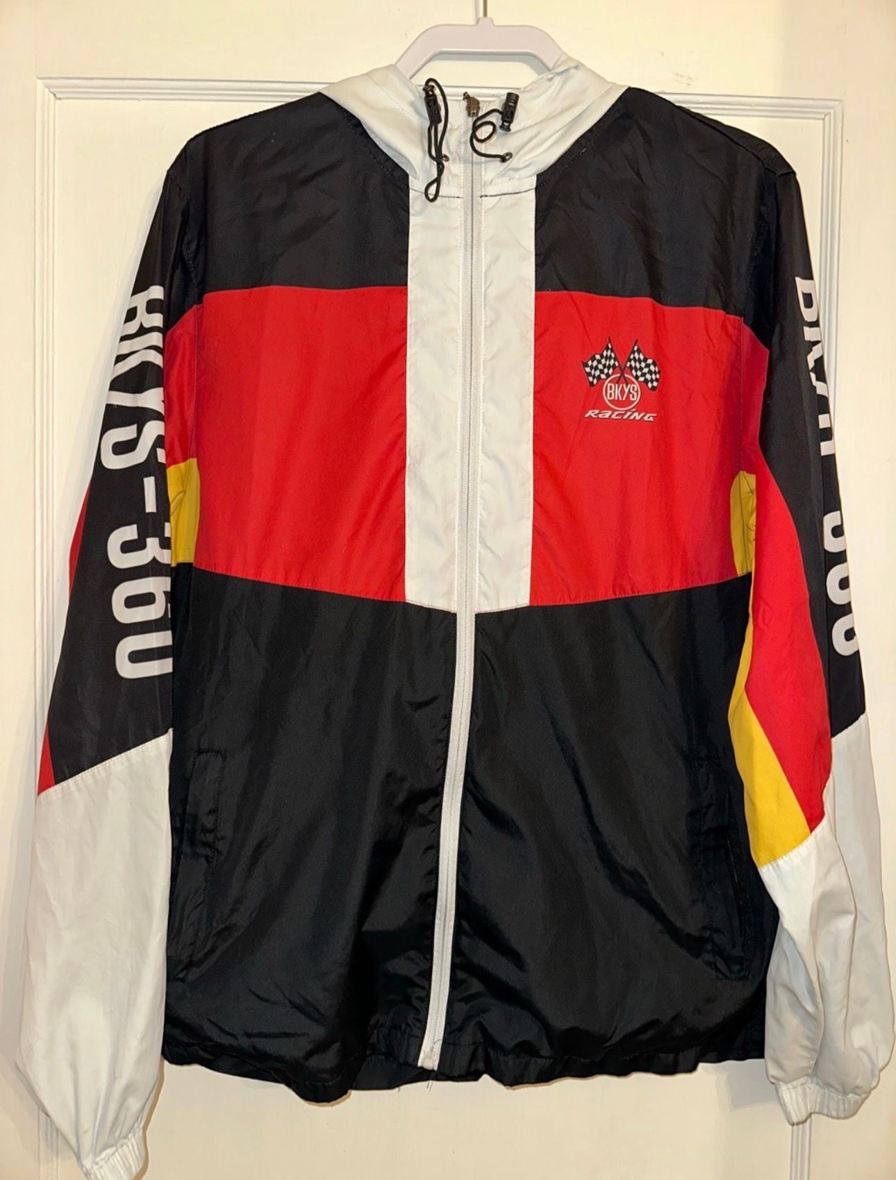 BKYS 360 Racing Windbreaker Hooded Full-Zip Jacket XL Black Red White 2