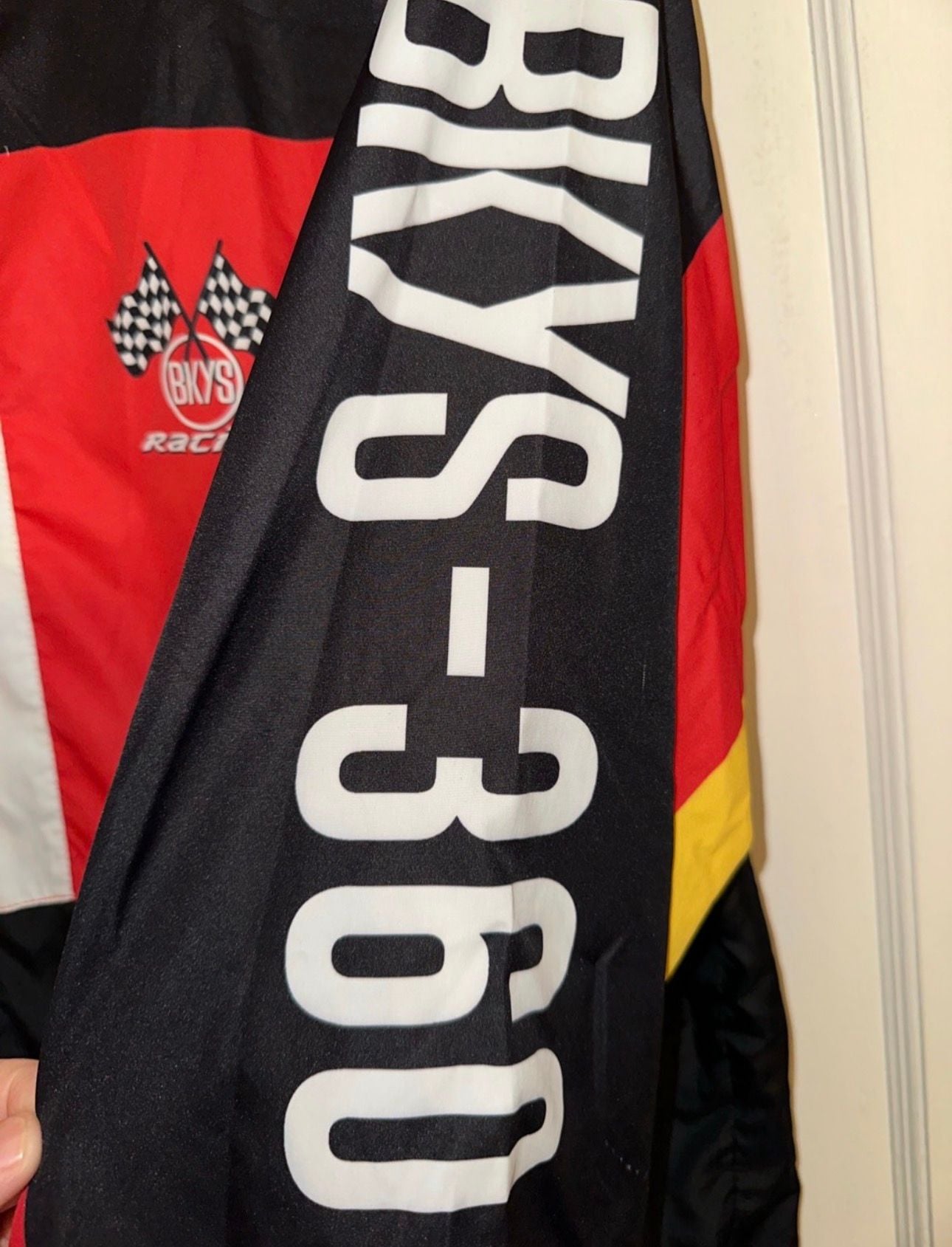 BKYS 360 Racing Windbreaker Hooded Full-Zip Jacket XL Black Red White 5