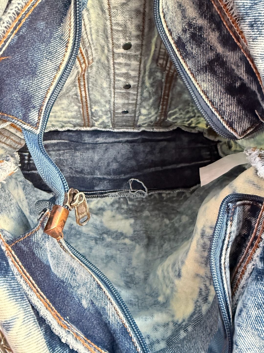 Y2K Denim Shoulder Bag: Harajuku Style Tote With Chain Strap - , 4