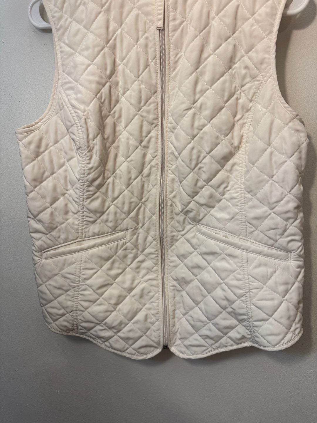 Van Heusen Women's Cream Diamond Quilted Full-Zip Vest 4