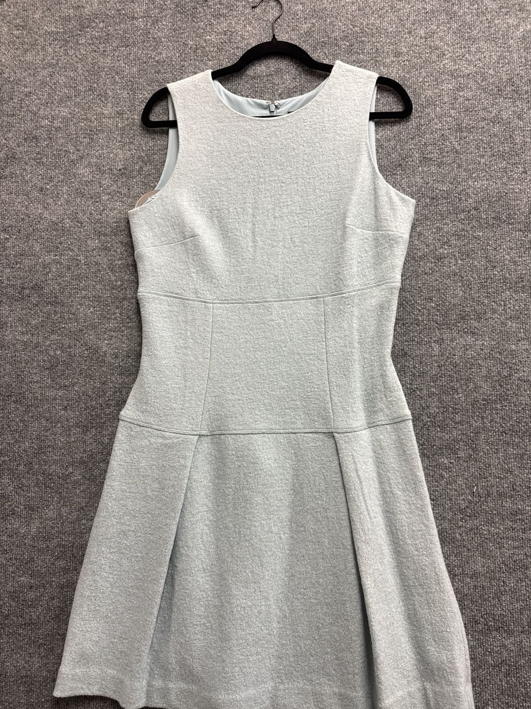 Ann Taylor Light Blue Felted Wool Blend Sleeveless Fit and Flare Pleated Dress 2
