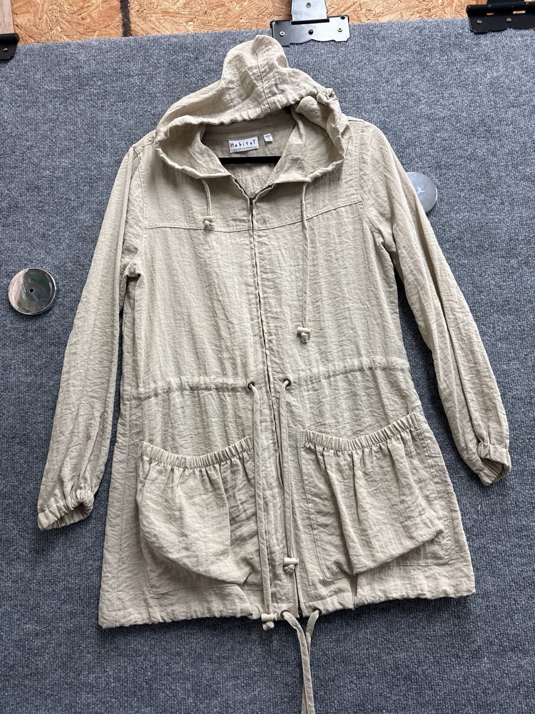 Habitat Clothes to Live In Linen Hooded Anorak Jacket Cream XS 2