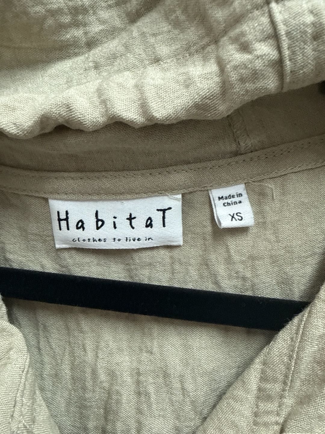 Habitat Clothes to Live In Linen Hooded Anorak Jacket Cream XS 3