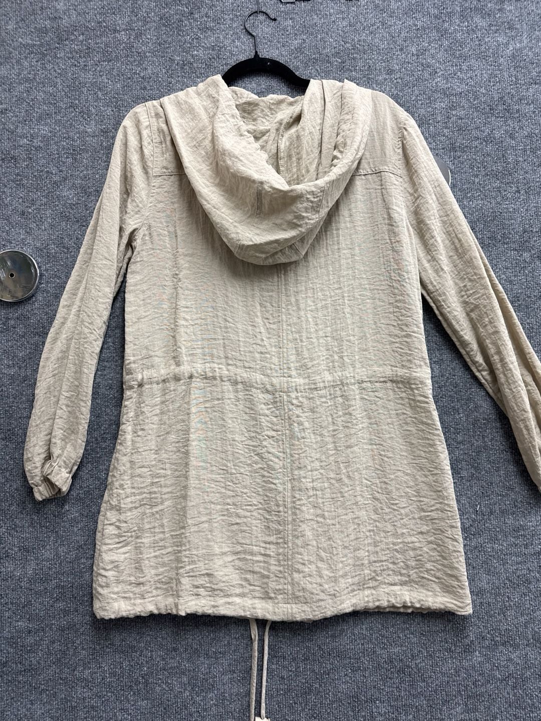 Habitat Clothes to Live In Linen Hooded Anorak Jacket Cream XS 4