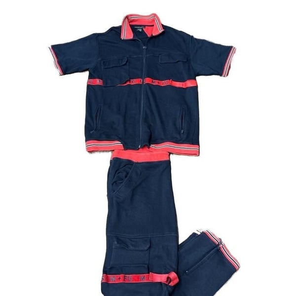 Vintage Marithe Francois Girbaud MFG M+FG Zip-Up Short Sleeve Tracksuit Set