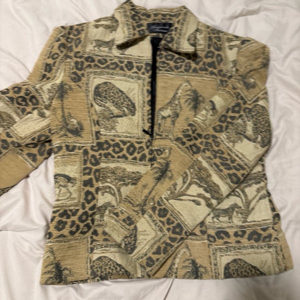Giancarlo Ferrari Vintage blazer jacket safari printed USA made 